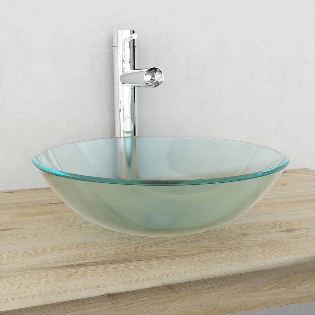 Tempered glass sink, 42 ​​cm, frosted