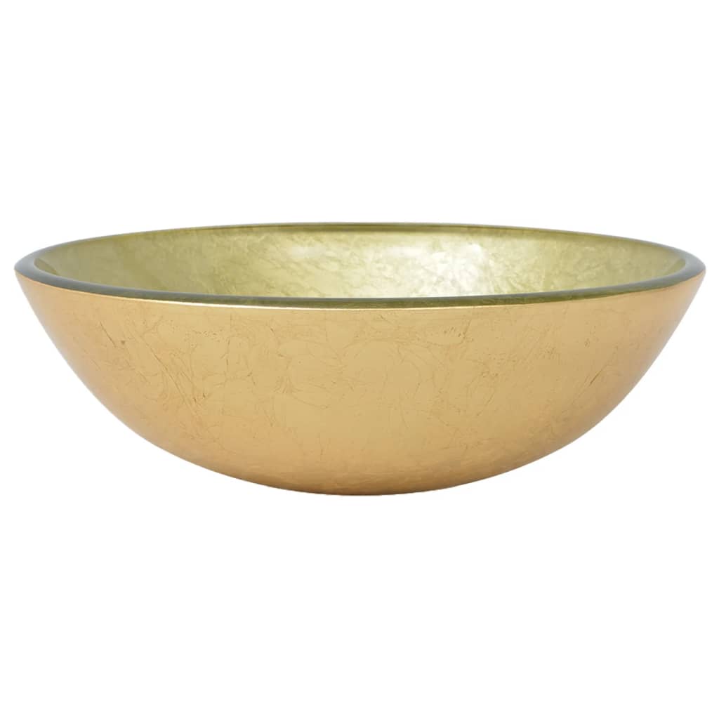 Tempered glass sink, 42 ​​cm, gold