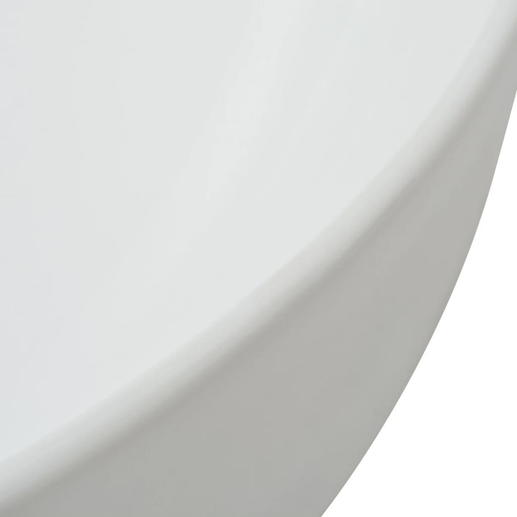 Ceramic bathroom sink, round, 41.5 x 13.5 cm, white