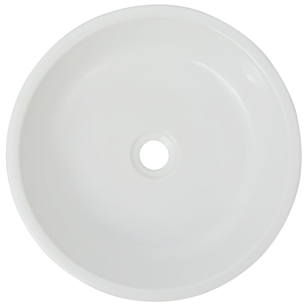 Ceramic bathroom sink, round, 42 x 12 cm, white