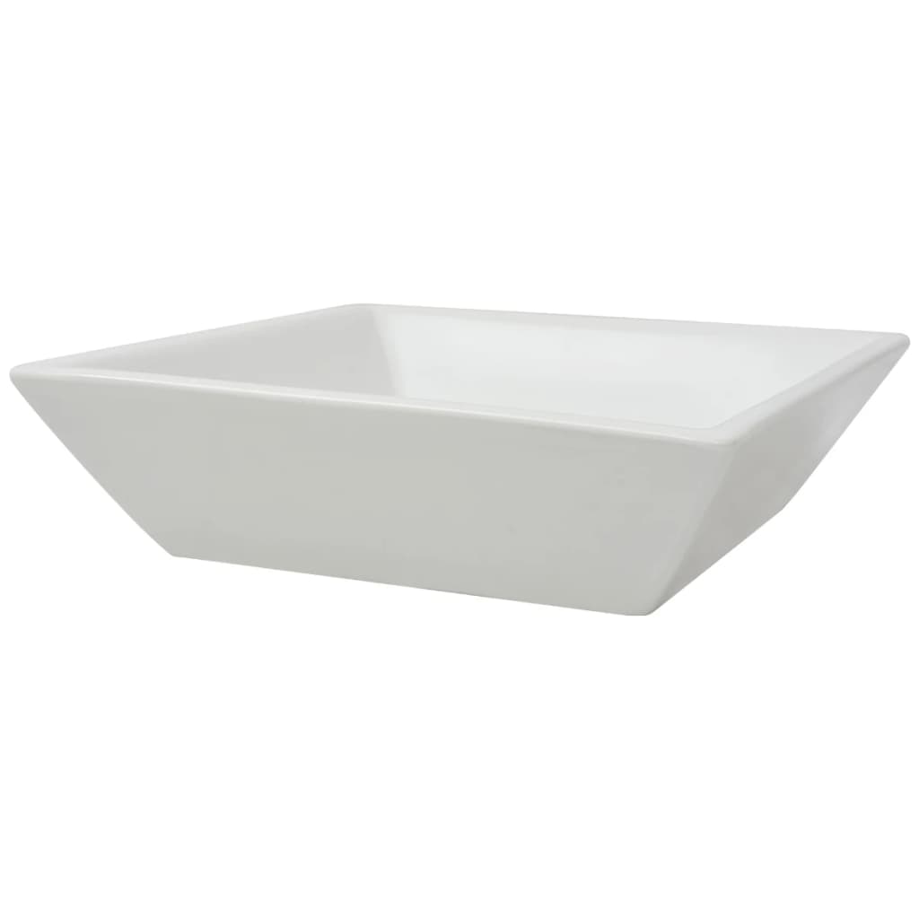 Square ceramic sink, white, 41.5 x 41.5 x 12 cm