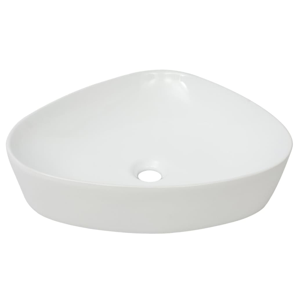 Ceramic bathroom sink, triangular, 50.5x41x12 cm, white