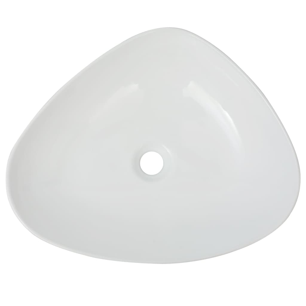 Ceramic bathroom sink, triangular, 50.5x41x12 cm, white