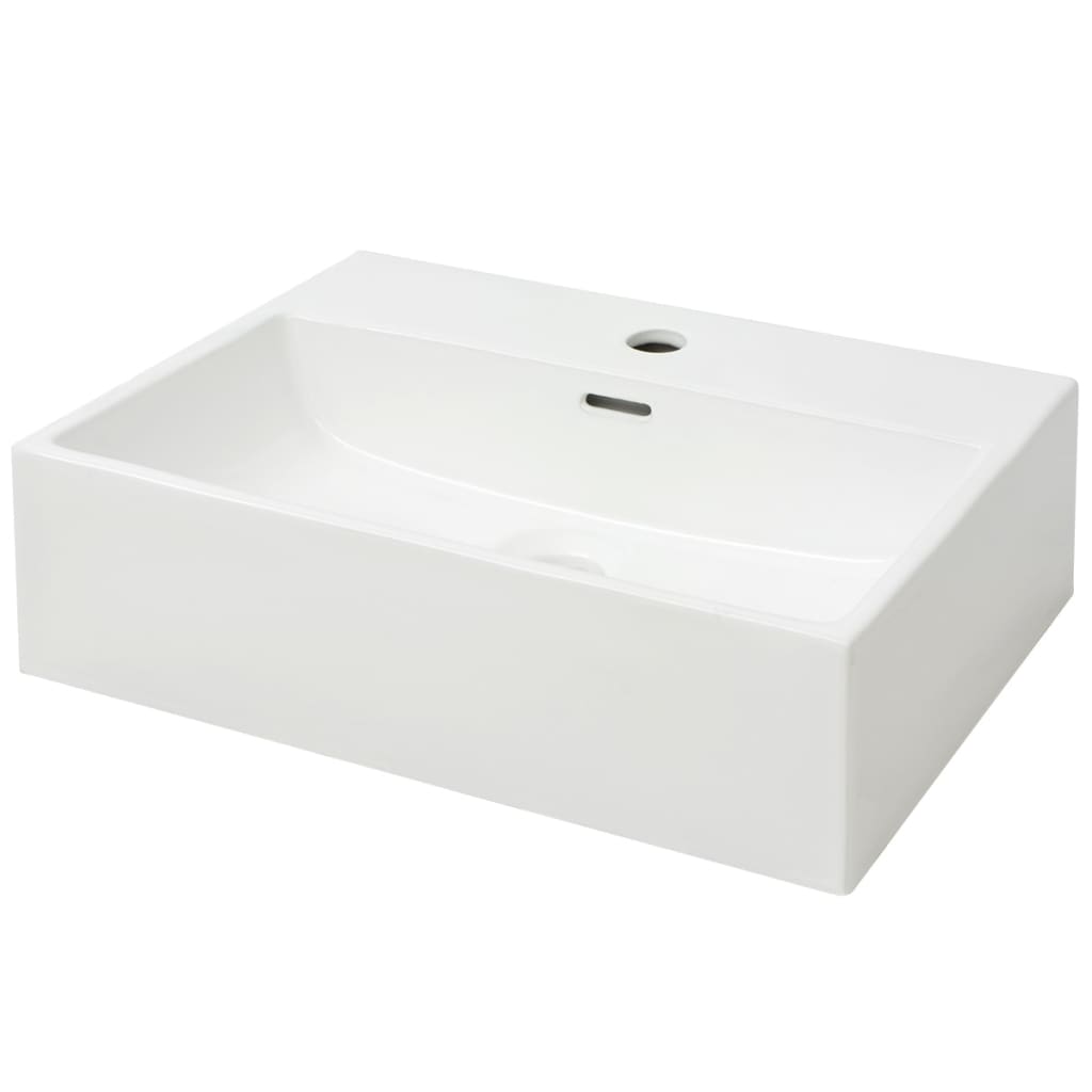 Bathroom sink, tap hole, white, 51.5x38.5x15 cm, ceramic