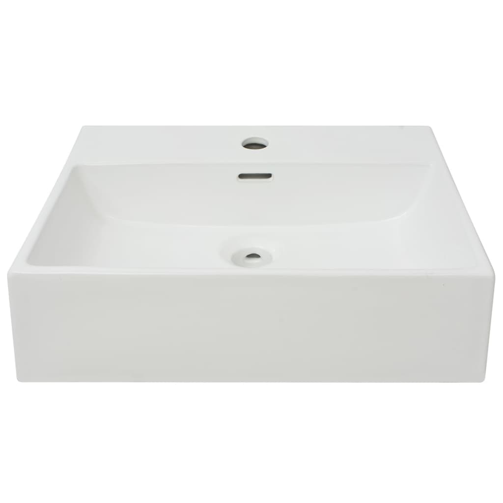 Bathroom sink, tap hole, white, 51.5x38.5x15 cm, ceramic