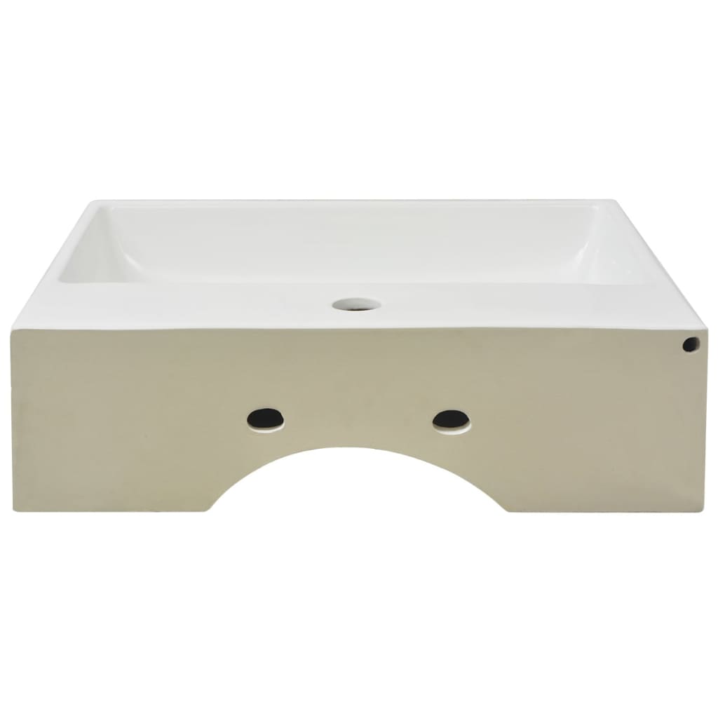 Bathroom sink, tap hole, white, 51.5x38.5x15 cm, ceramic