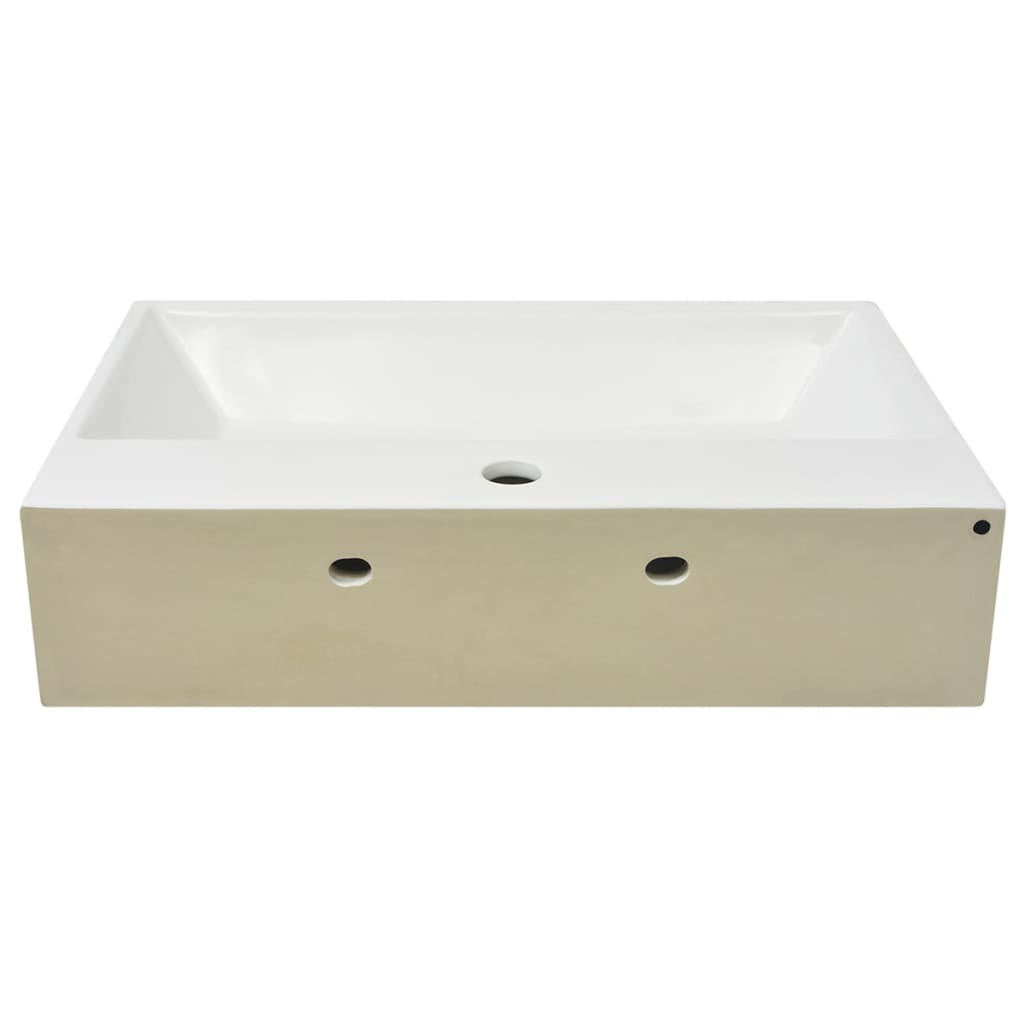 Sink with tap hole, ceramic 60.5x42.5x14.5 cm, white