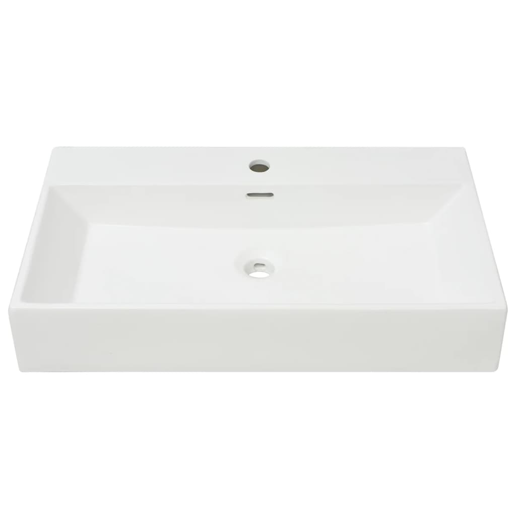 Bathroom sink, tap hole, ceramic, 76x42.5x14.5 cm, white