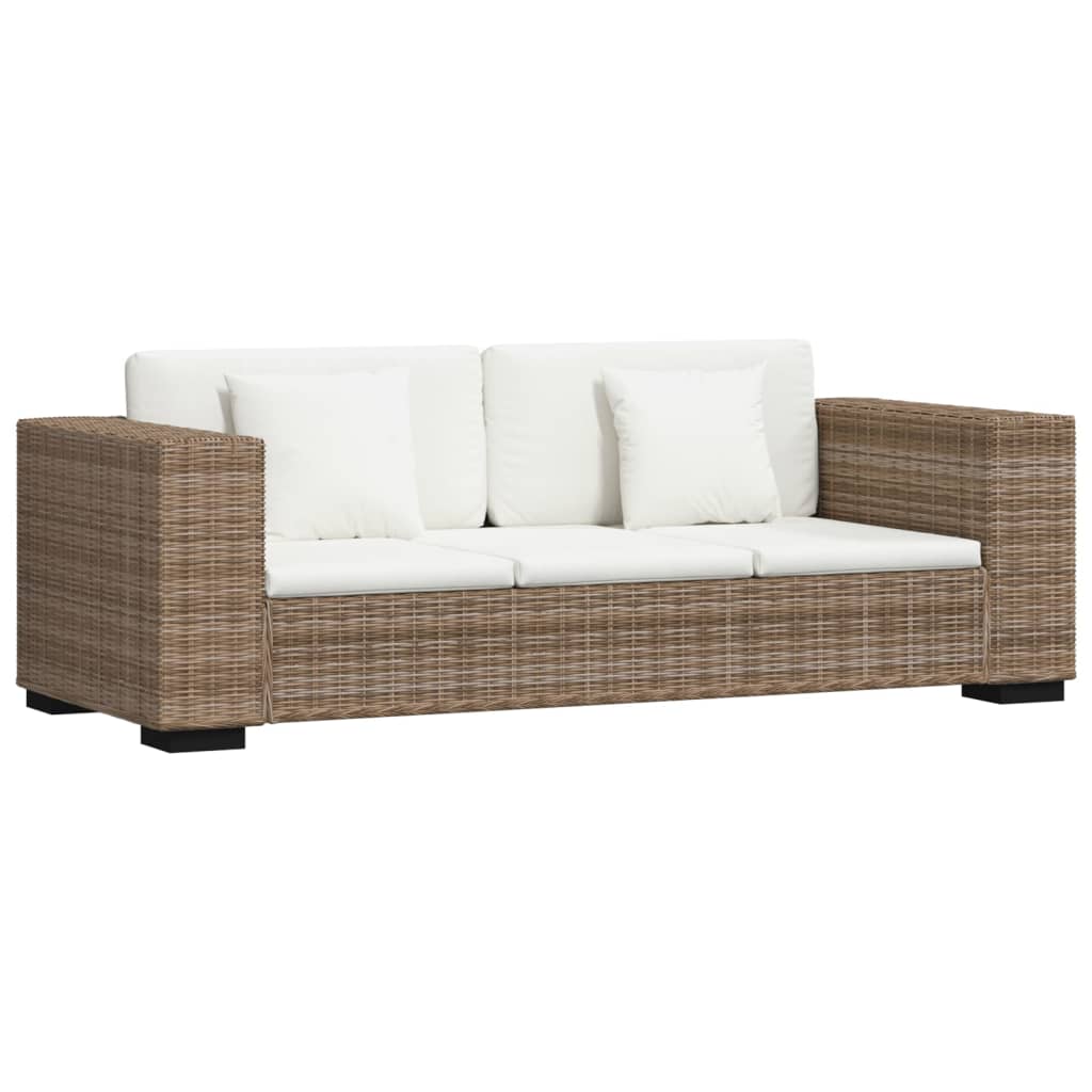 8-piece polyrattan 3-seater sofa set