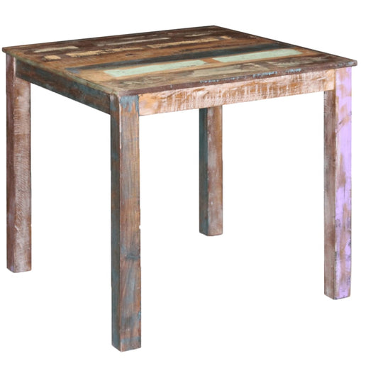 Kitchen table, 80x82x76 cm, solid recycled wood