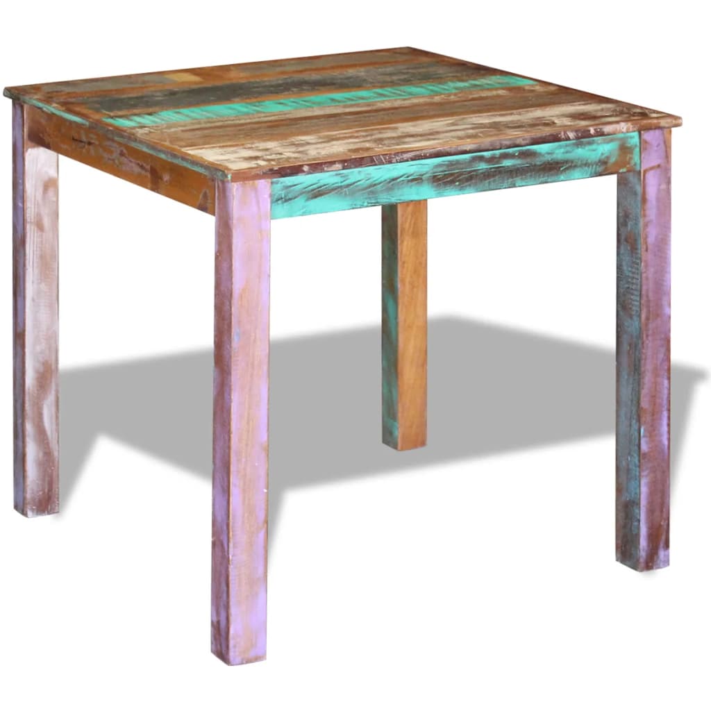 Kitchen table, 80x82x76 cm, solid recycled wood