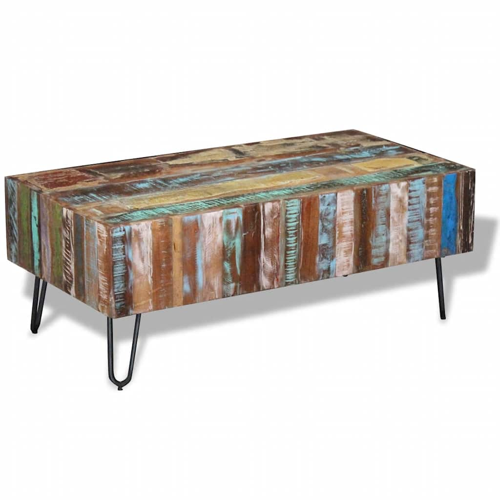 Coffee table, 100 x 50 x 38 cm, solid recycled wood