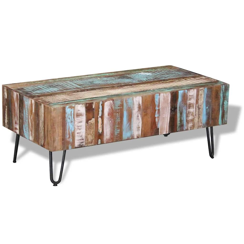 Coffee table, 100 x 50 x 38 cm, solid recycled wood