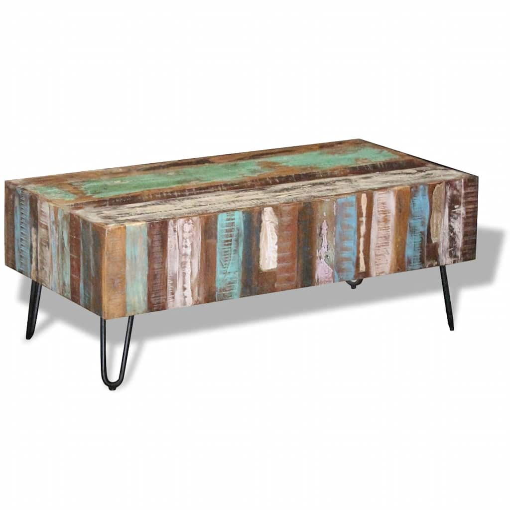 Coffee table, 100 x 50 x 38 cm, solid recycled wood