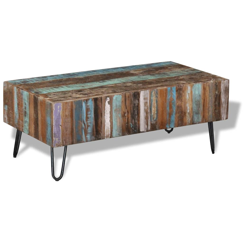 Coffee table, 100 x 50 x 38 cm, solid recycled wood