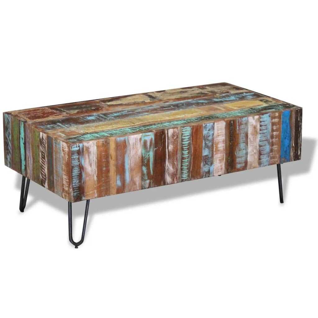 Coffee table, 100 x 50 x 38 cm, solid recycled wood