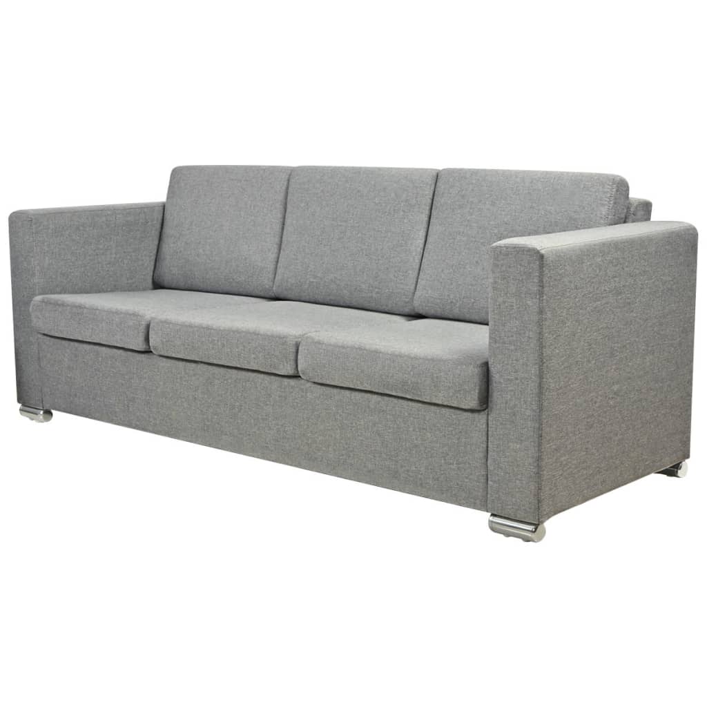 3-seater textile sofa, Light grey