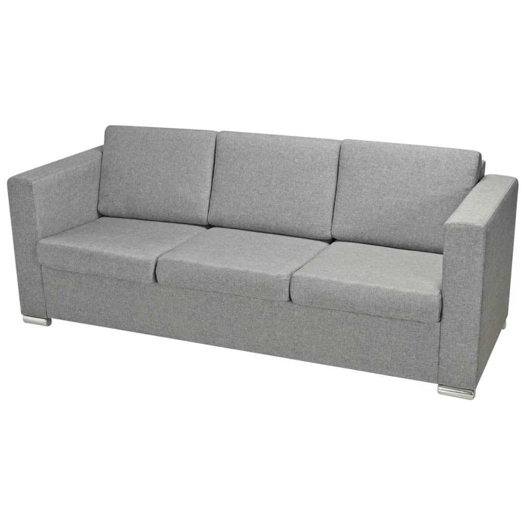 3-seater textile sofa, Light grey