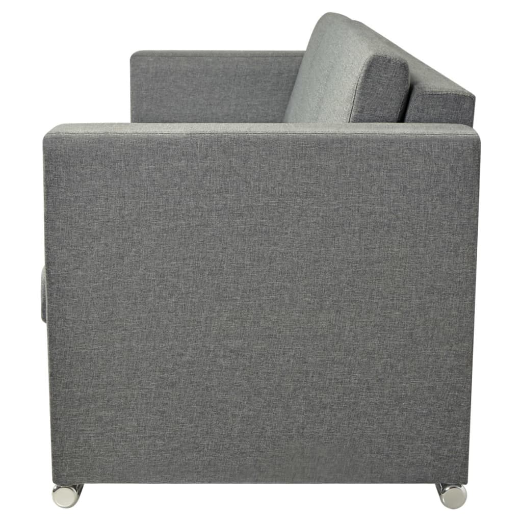 3-seater textile sofa, Light grey