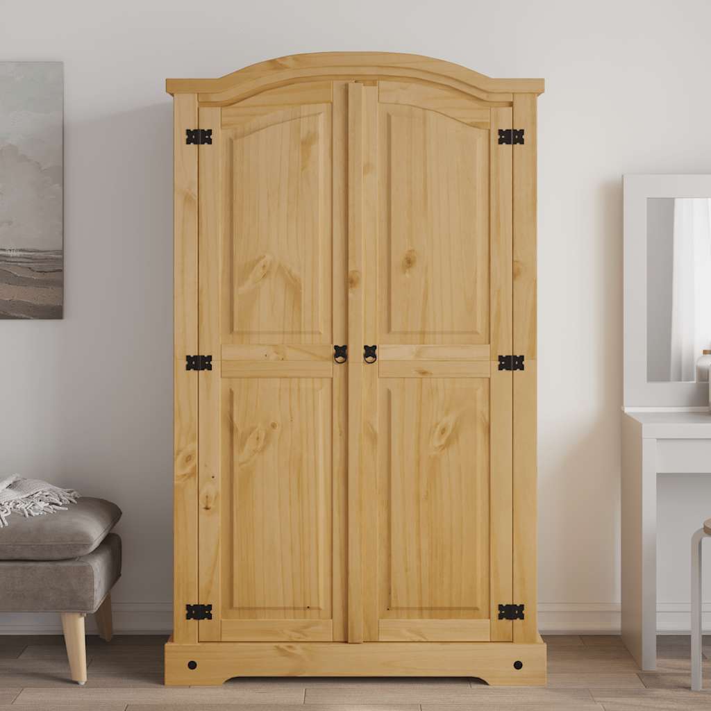 Mexican pine wardrobe with 2 doors, Corona collection