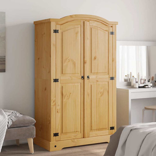 Mexican pine wardrobe with 2 doors, Corona collection