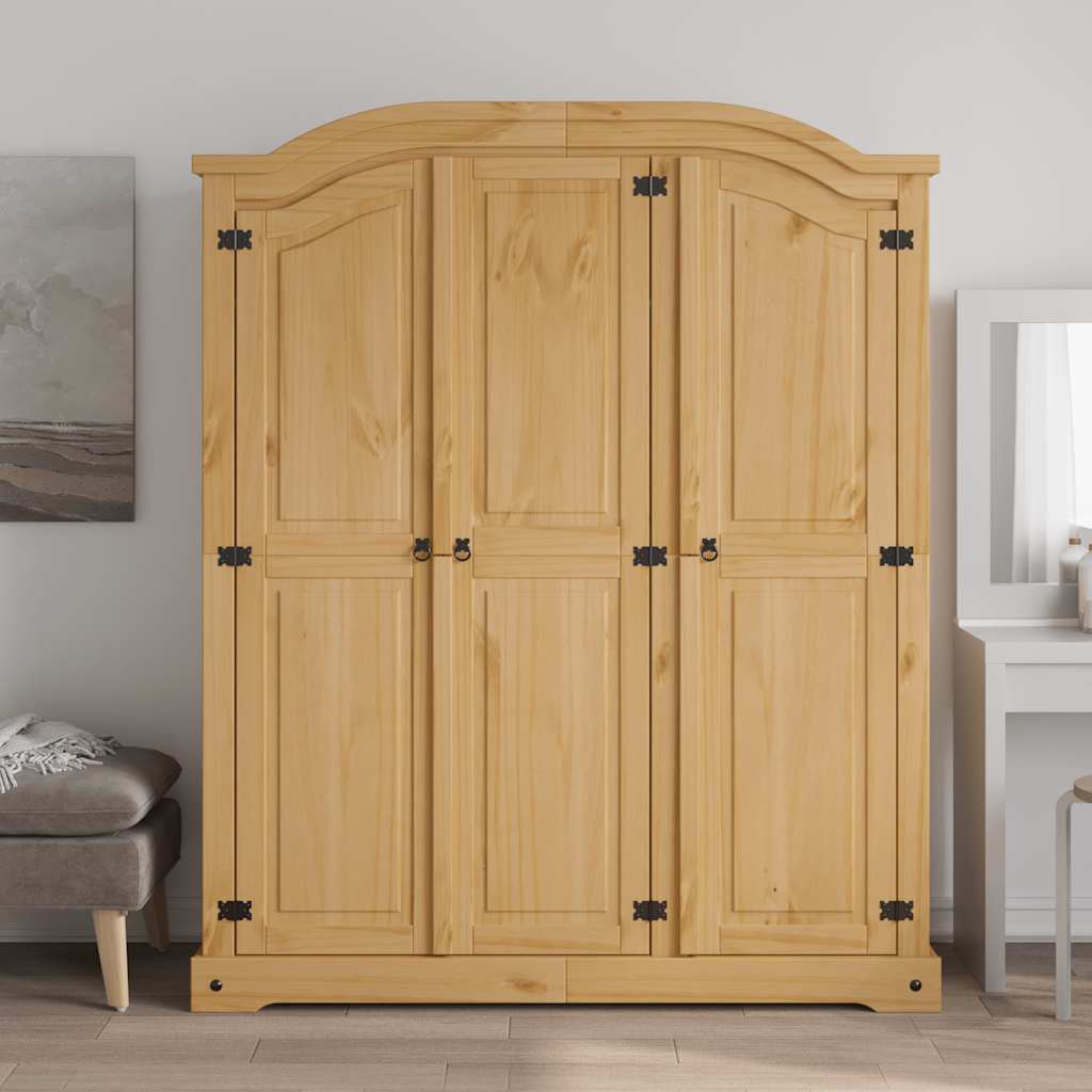 Mexican pine wardrobe with 3 doors, Corona collection