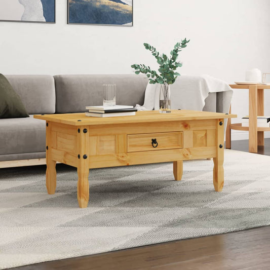 Corona style coffee table in Mexican pine 100 x 55 x 44 cm