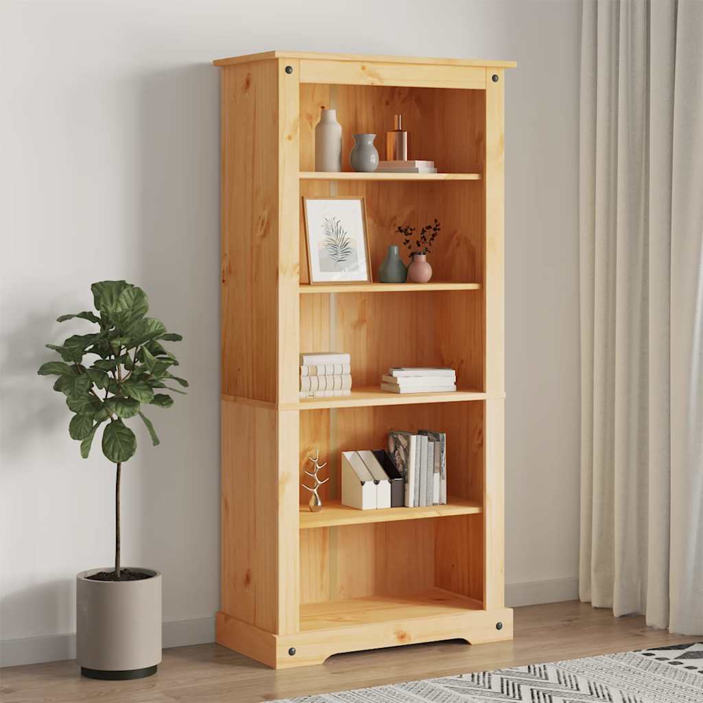 Bookcase 5 shelves, 80x40x170 cm, Mexican pine, Corona style