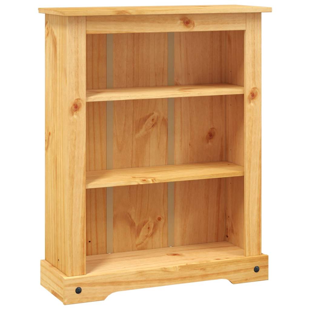 3-shelf pine bookcase, Mexican Corona style, 80x29x100 cm