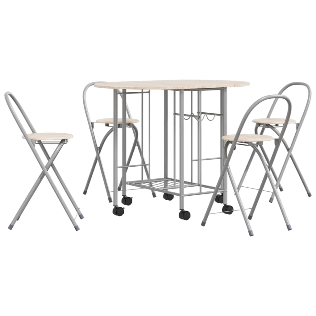 5-piece MDF folding kitchen table and chairs set