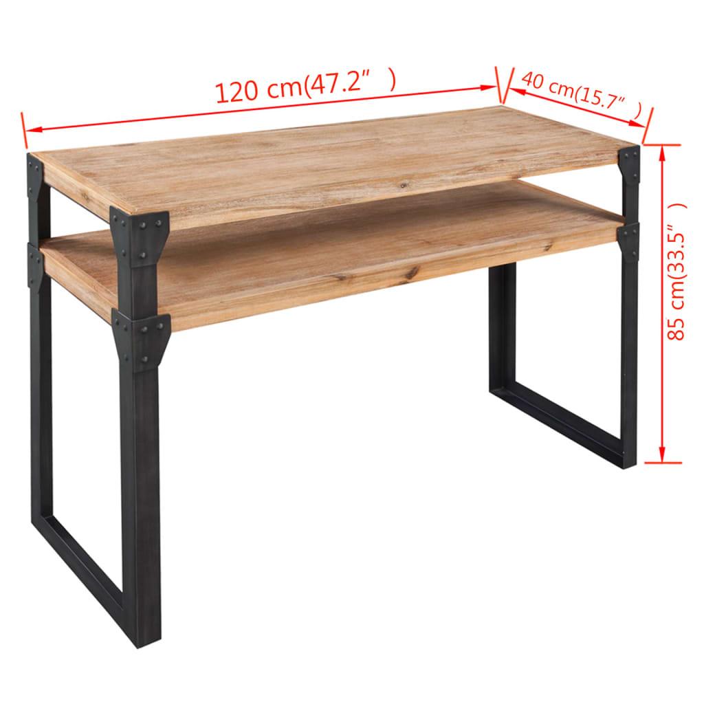 Solid acacia wood console table 120 x 40 x 85 cm