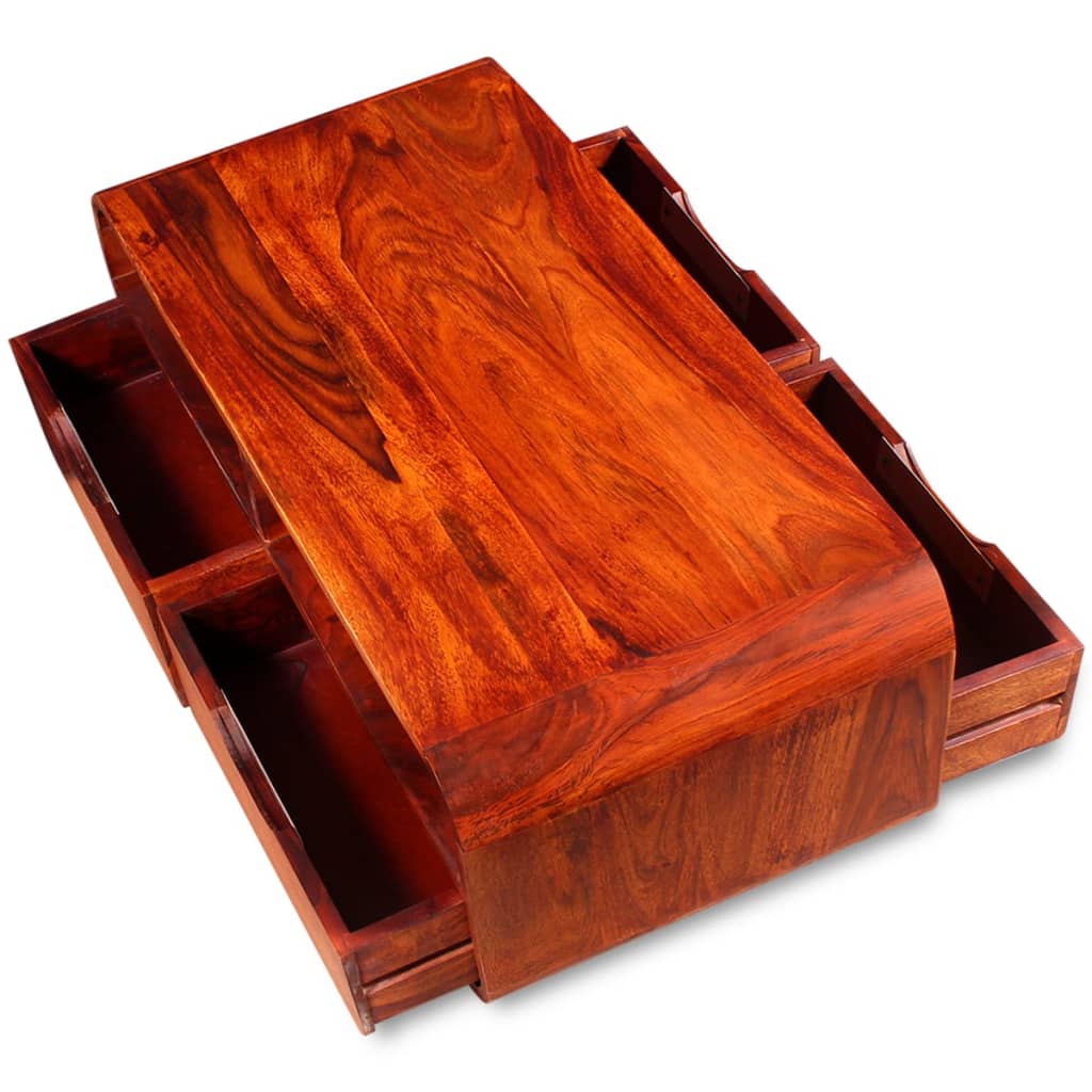 Solid sheesham wood coffee table, 90 x 40 x 35 cm