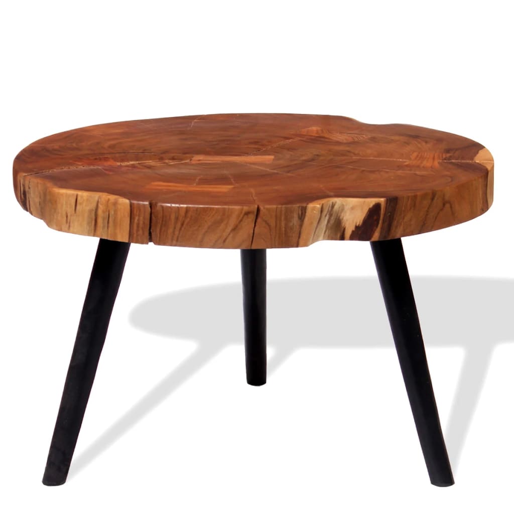 Log-style bar table, solid acacia wood (55-60) x 110 cm