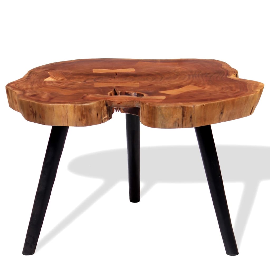 Log-style bar table, solid acacia wood (55-60) x 110 cm