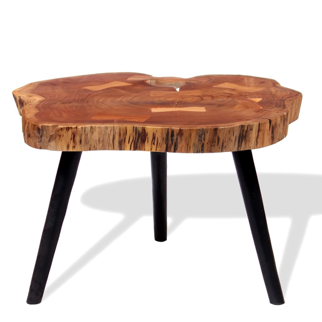 Log-style bar table, solid acacia wood (55-60) x 110 cm