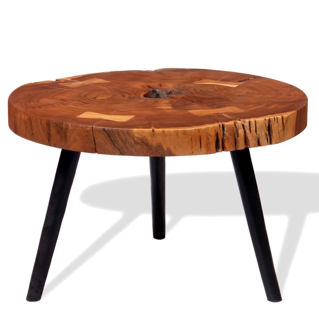 Log-style bar table, solid acacia wood (55-60) x 110 cm