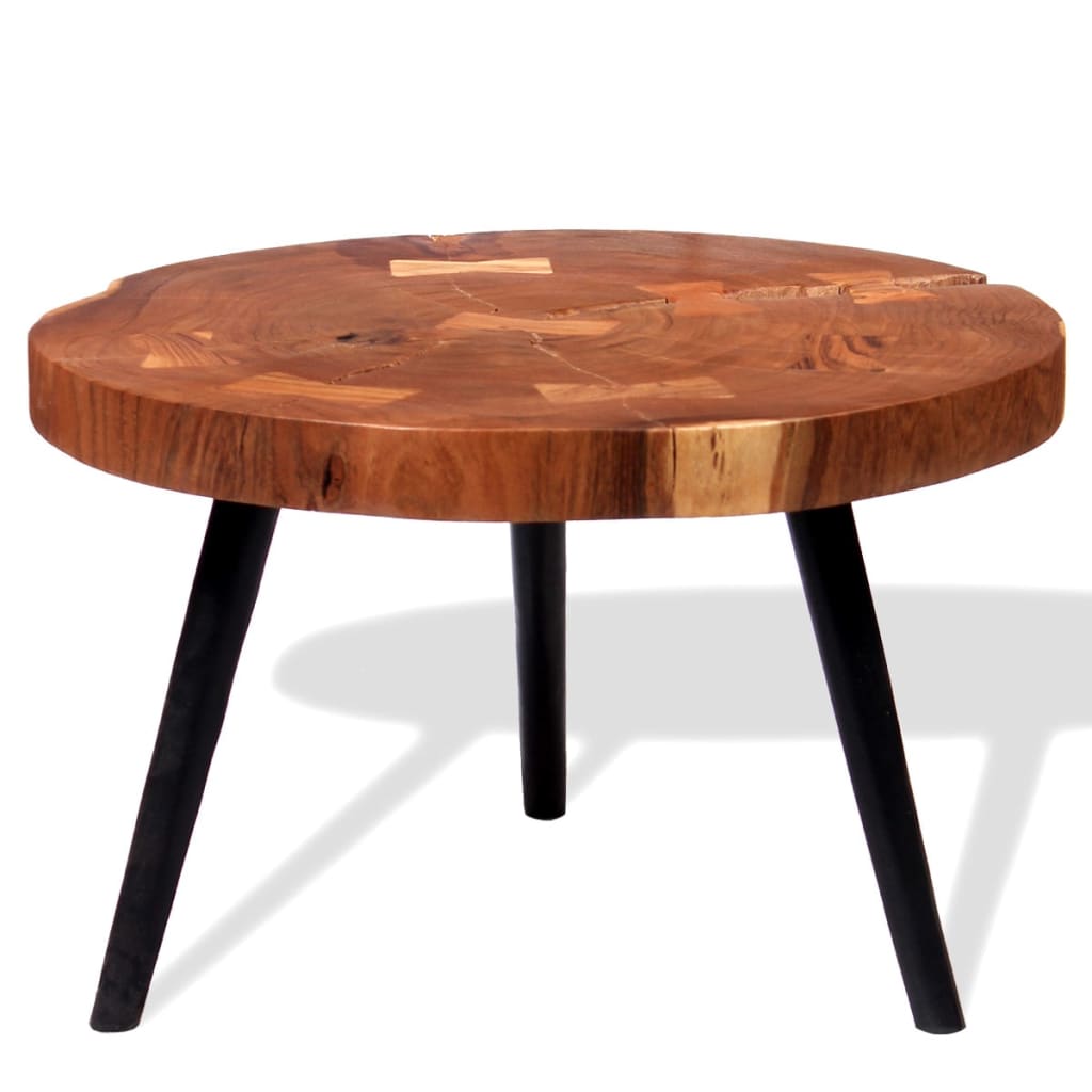 Log-style bar table, solid acacia wood (55-60) x 110 cm