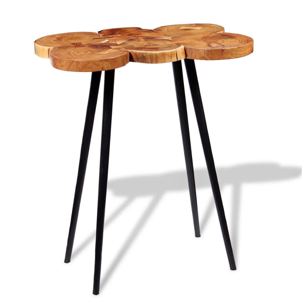 Solid acacia wood bar table, log pattern 90x60x110 cm