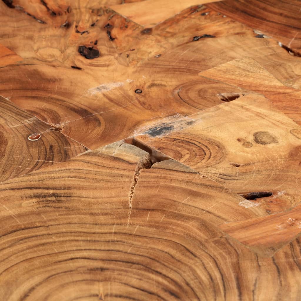 Solid acacia wood bar table, log pattern 90x60x110 cm