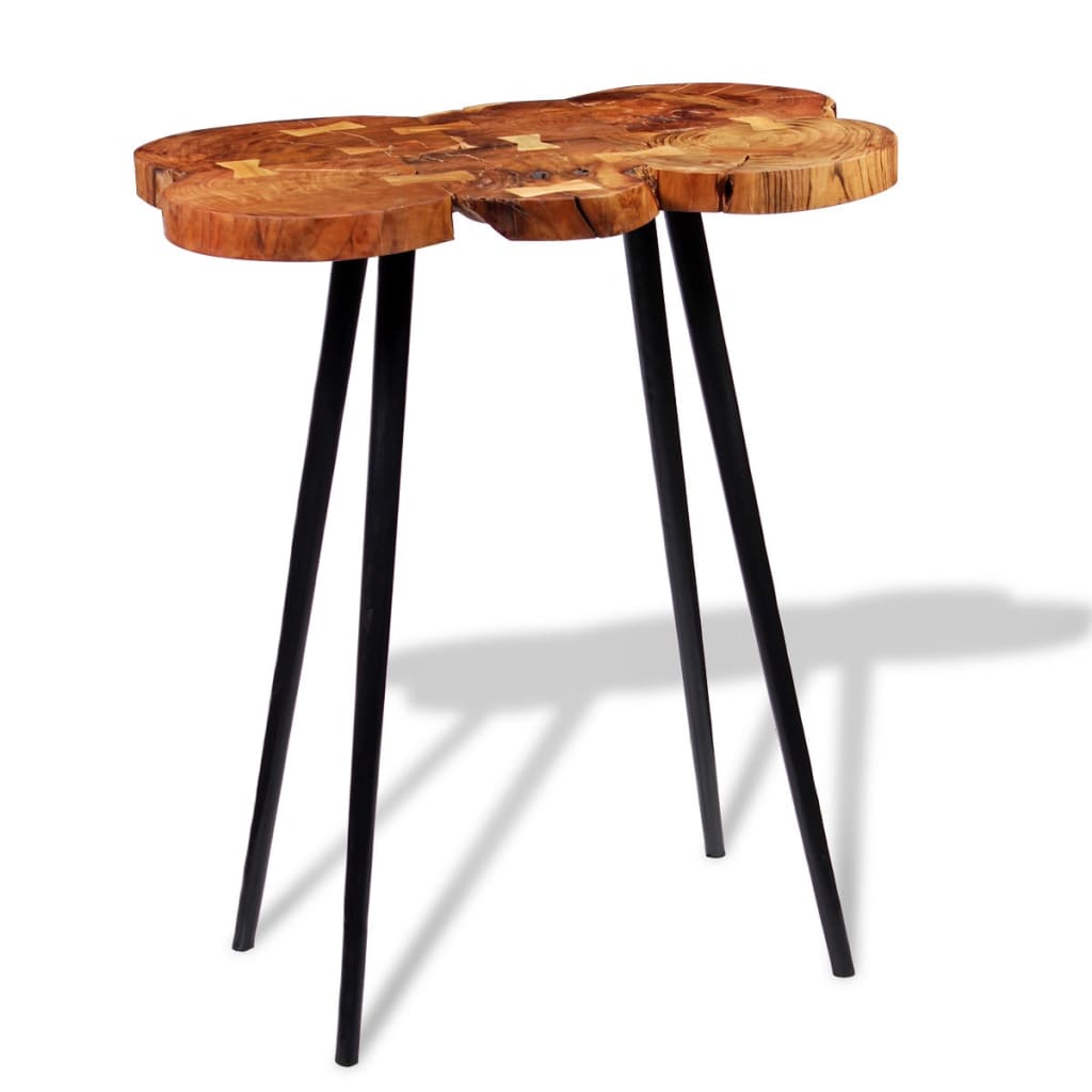 Solid acacia wood bar table, log pattern 90x60x110 cm