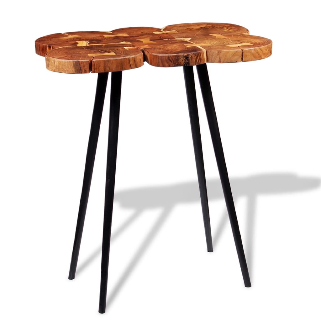 Solid acacia wood bar table, log pattern 90x60x110 cm