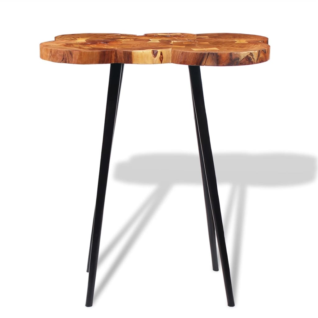 Solid acacia wood bar table, log pattern 90x60x110 cm