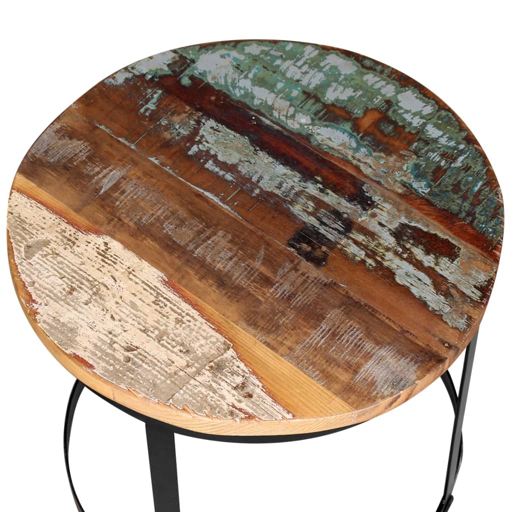 2-piece coffee table set 40cm/50cm solid recycled wood round