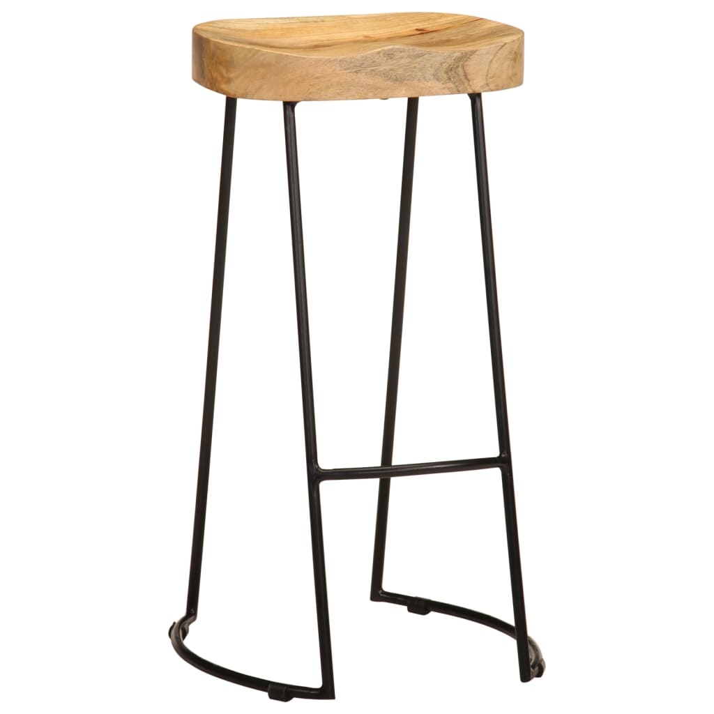 Bar stools, 2 pcs., solid mango wood