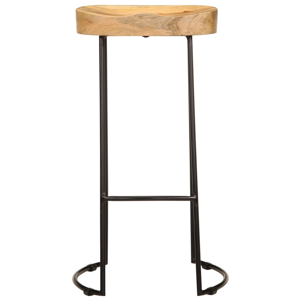 Bar stools, 2 pcs., solid mango wood