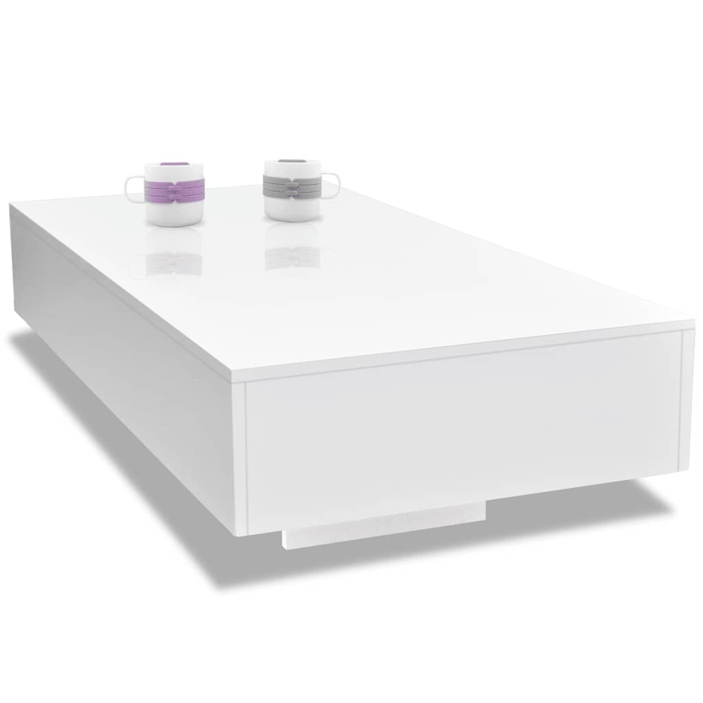 High-gloss coffee table, white