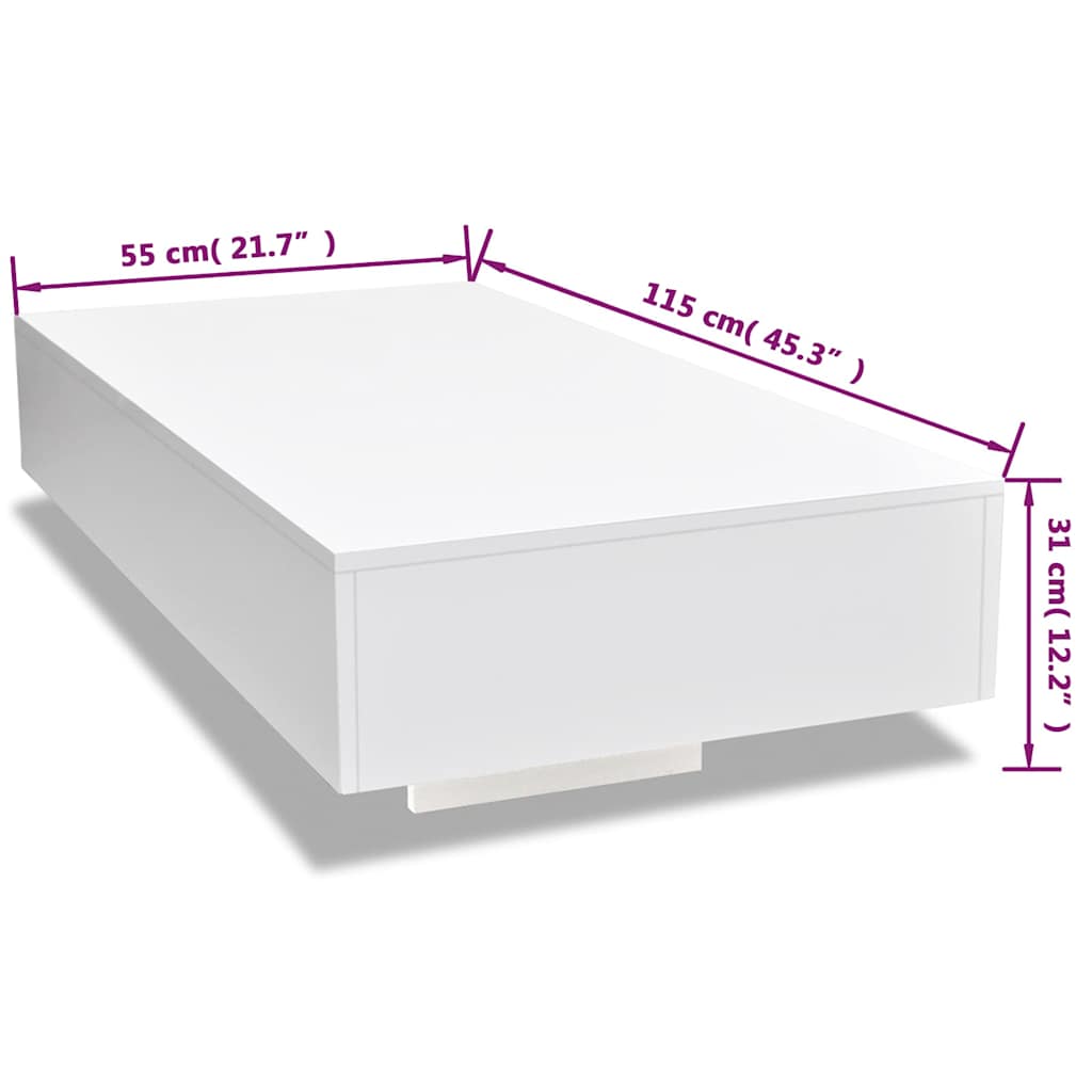 High-gloss coffee table, white