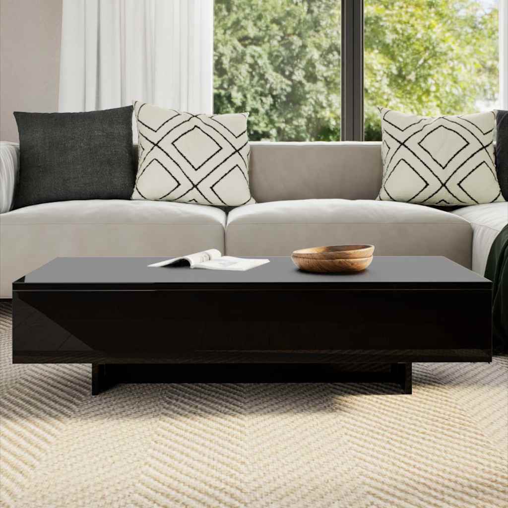 High-gloss coffee table, black