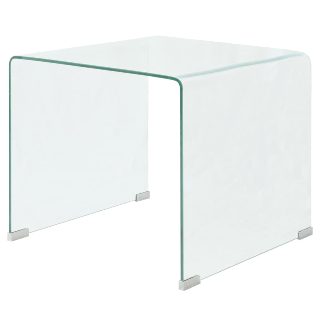 Coffee table, tempered glass 49.5 x 50 x 45 cm, transparent