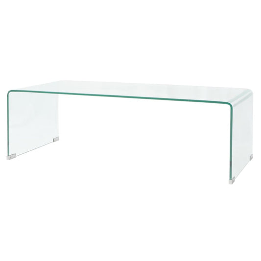 Coffee table, tempered glass, 98 x 45 x 30 cm, transparent